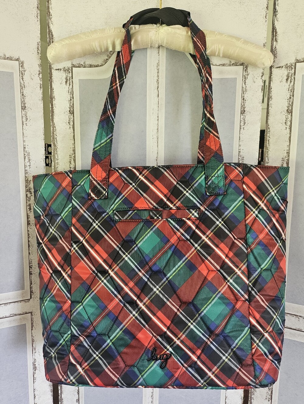NWOT Lug Two Step Tote In Tartan Plaid, Popular Sold-out Print! - Picture 2 of 8